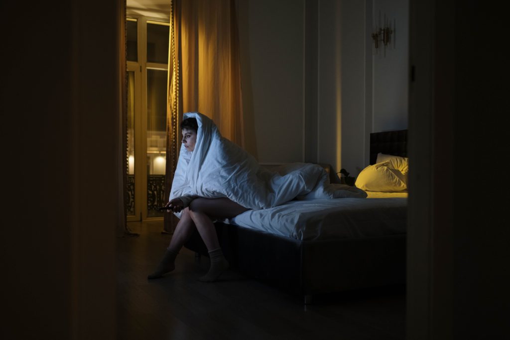 Woman sat up all night after watching a horror film, convinced she is hearing things in her house.