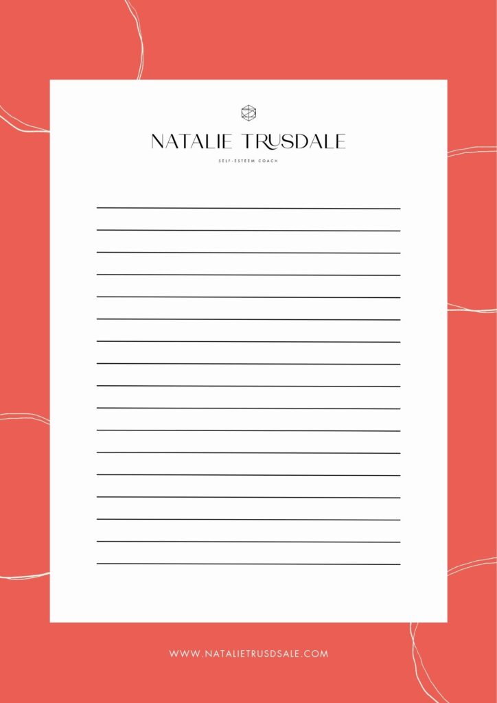 Natalie Trusdale Whats a Healthy Weight List Blank Printable Self Esteem Coach